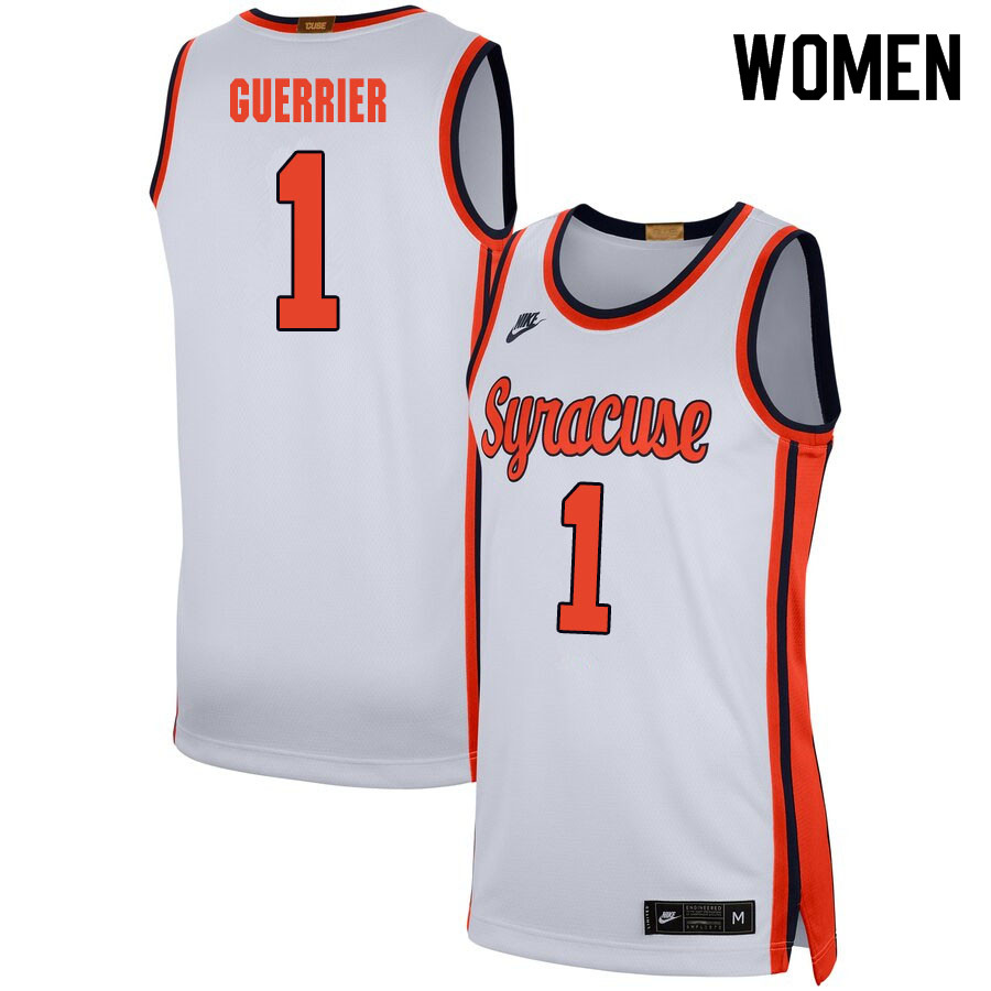 2020 Women #1 Quincy Guerrier Syracuse Orange College Basketball Jerseys Sale-White